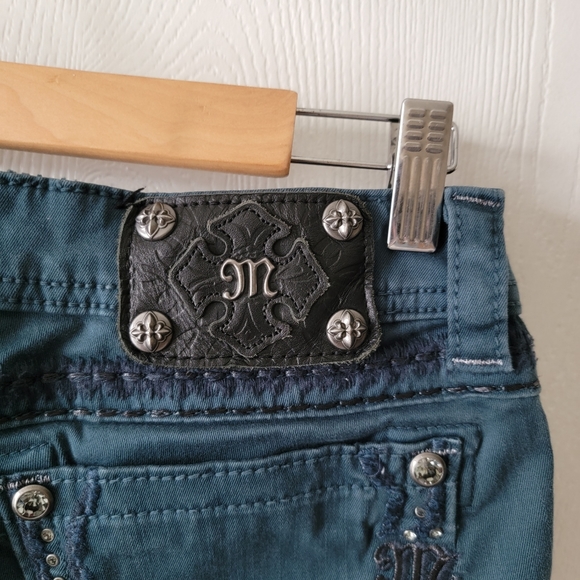 Miss Me Dark Teal Skinny Jeans - Picture 3 of 13